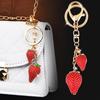 Elegant Strawberry Keychain: Alloy Oil Painting Charm for Bags & Gifts