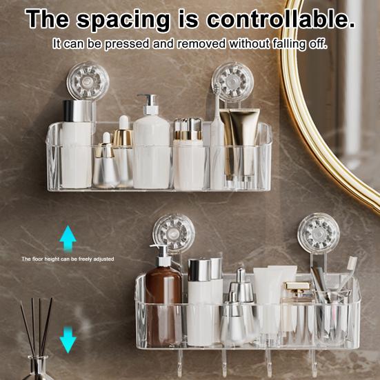 Yousheng No-Drilling Corner Shower Caddy Suction Cup Holder with Hook Strong Load-bearing Easy To Install Removable Basket Storage Shelf