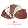 18pcs Sanding Sheets Sander Pads 40/60/80/120/180/240 Grits Mouse Sander Paper Mixed Grits Coarse To Fine With 11 Holes