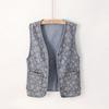 Vest for Women Cotton Sleeveless Tops Knitted Denim Vest Vest Oversize Prints Casual Buttons Vest