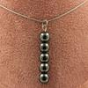 Stones and Minerals. Necklace 5 Beads Hematite 8 Mm. Stainless Steel Chain. Necklace Women, Men. Customizable Size.