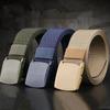 Men's Belt Men's Outdoor Sports Nylon Belt Plastic Buckle Canvas Belt