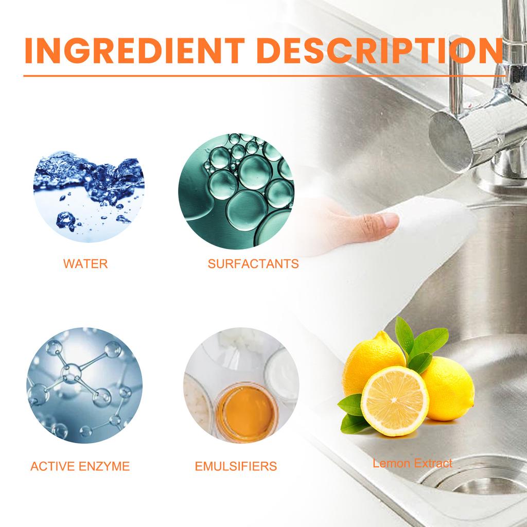 JUE-FISH Multipurpose Powerful Kitchen Oil Stain Cleaner Heavy Oil Foam Cleaner Rust Remover Cleaning Car Kitchen Cleaning Foam Spray