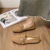 Fashion Women Flats Shoes Spring New Style Metal Buckle Loafers Soft Sole Shallow Mouth Sneakers Women Casual Comfortable Office Shoes