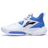 Li Ning Air Strike Shock Absorption Wear Resistant Non Slip Mid Top Basketball Shoes Men Sneaker White Blue ABPS073-2