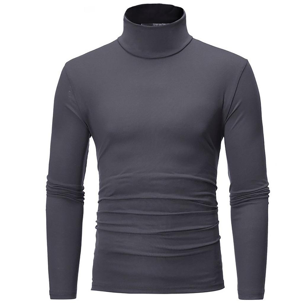 Men's Autumn Winter Turtleneck Long Sleeve Slim Pullover Sweater Blouse Top