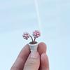 2Pcs 1:12 Dollhouse Furniture Accessories Scenery Decoration Mini Plants Small Flower Pots Interior Decoration Clay