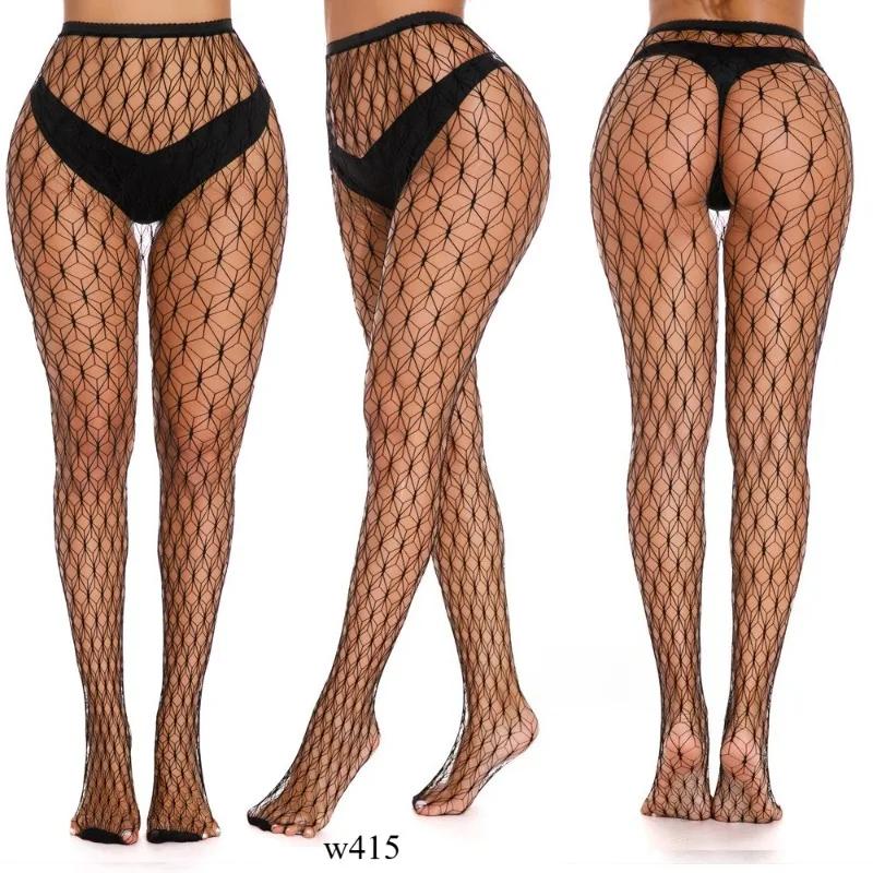 High Elasticity Jacquard Fishing Net  Sexy Silk Stockings Spider Web Silk Stockings White Moon Butterfly Jumpsuit Silk Stockings