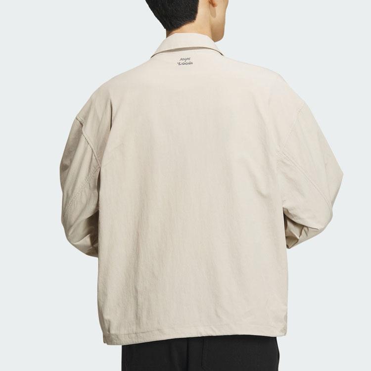 Adidas Originals X Changchangxiong Collaboration Nagaba Sportswear Ss23 Flap Pocket Logo Zip воротник куртка мужская куртка бежевый IS0643