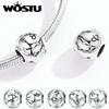 WOSTU 12 Constellation Aries Beads 925 Sterling Silver CZ Charm Fit Original DIY Bracelet Beads