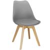 Chaise De Cuisine SPRINGOS - Pieds En Bois - Gris - Capacité De Charge 125 Kg