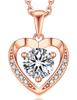 Necklace 1 Carat Moissanite Diamond Accessories Jewelry Silver Rose Gold Necklace [MomentWish] Women's Heart, Women's