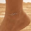 Summer Beach Golden Silver 8-shaped Foot Chain Simple Temperament Anklet Thin Chain Woman Fashion