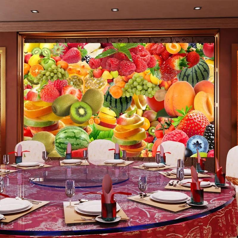 Modern Creative Wall Papers 3d Fresh Fruit Mural Restaurant Cafe Fruit Store Backdrop Wall Mural Decor