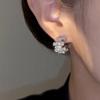Zircon Irregular C-shaped Stud Earrings Light Luxury High-end Cold Wind Earrings Fashion Ins Personality Trend Earrings