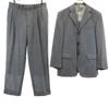 VISARUNO Made In Japan Wool Striped Pattern Suit Setup M Gray Men's Used