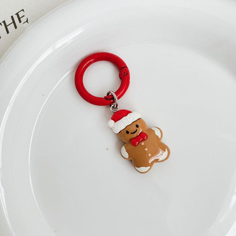 Kawaii Christmas Keychain Cartoon Santa Claus Elk Tree Snowman Pendant Key Ring Backpack Decoration Couple Friends Gifts