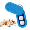 Pill Box Compact Magnetic Slide Design Pocket-sized with Hanging Keyring Hand-assembled Pill Dispenser Case