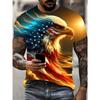 American Eagle Men's T-Shirt Summer 3d Animal Printed Round Neck Tee Shirt Casual Short Sleeve Tops Streetwear Fashion Clothing