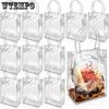 WTEMPO 12PCS 15*7*20CM Clear Gift Handbags PVC Transparent Party Favor Bags Reusable Grocery Storage Bags Perfect for Wedding Birthday Party