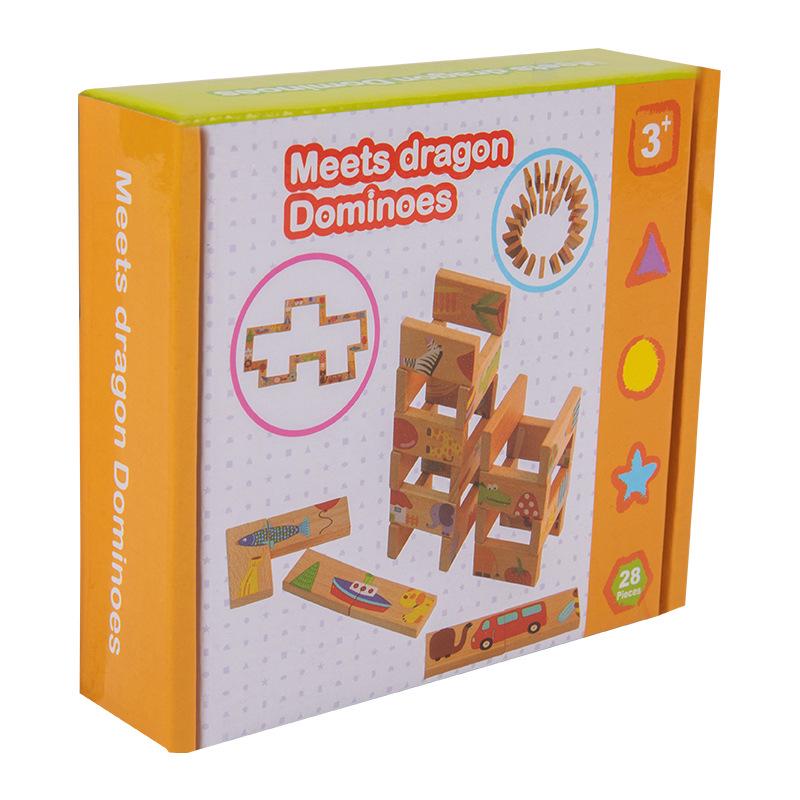 Children's Educational Wooden Idiom Domino Puzzle Set