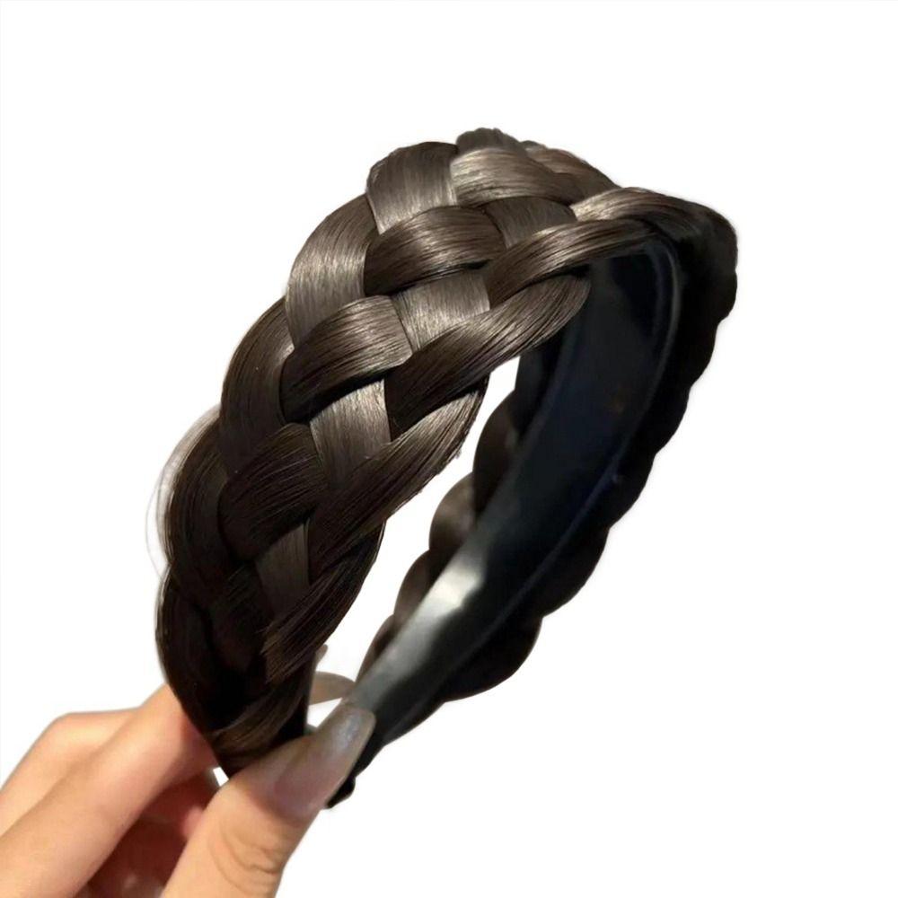 Hot Thickened Wide Braid Wig Braid Headband Hair Hoop Wide-Brimmed Hair Hoop Wig Hairband