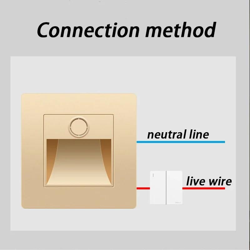 LED Staircase Light Infrared Body Sensor Light Embedded Steps Ladder Stairs Bedroom Night Light