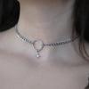 Gothic Punk Silver Color Star O Ring Choker Necklace Stainless Steel Cuban Chain Necklaces For Women
