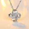 Fashion Women Necklace Pendant Female Super Flash AAA Zircon Heart of Eternity Pendant Silver Plated Necklace