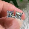 Korean Fashion Square Crystal Zircon Stud Earrings