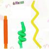 6Pcs Flexible Tube Toys Sensory Tactile Stimulation Inspiring Stress-relieving Pipe Toys for Kids