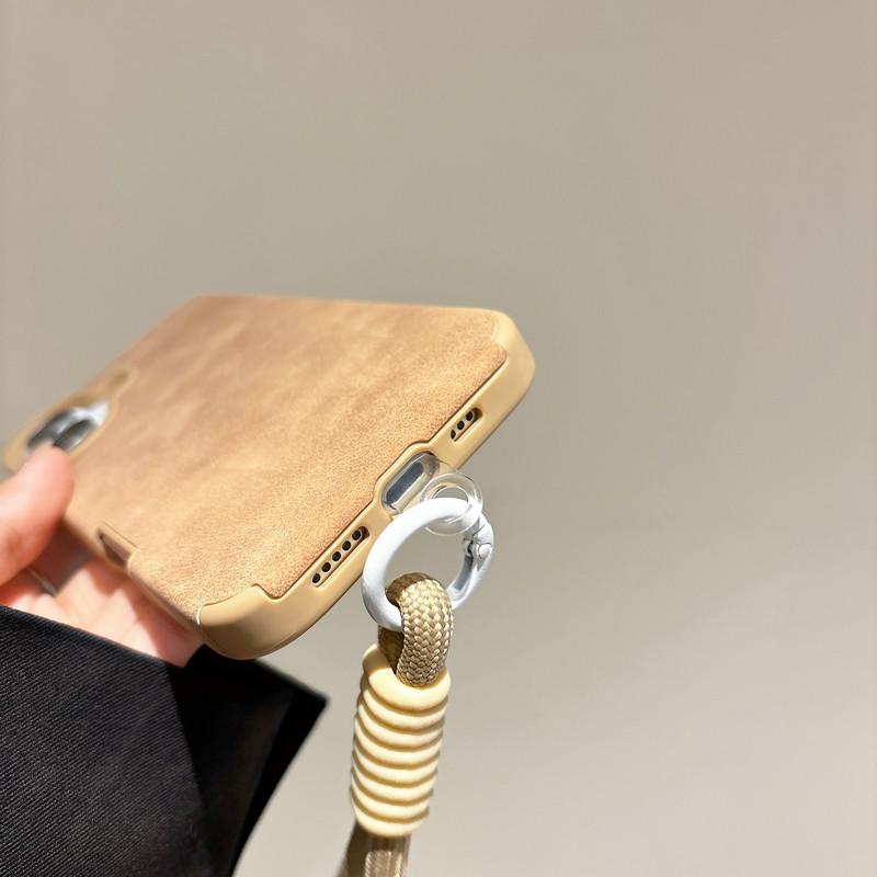 Black Bowknot Patterned Printed Leather Case + Lanyard Wrist Strap Protective Shell Soft Silicone Case for iPhone