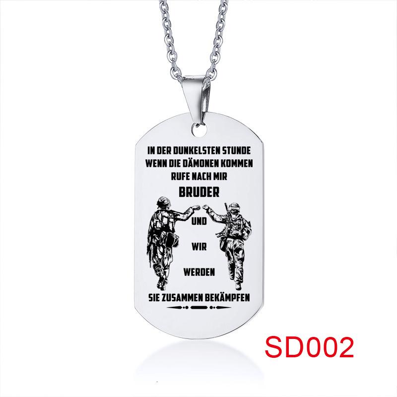 In the Darkest Hour When Demons Come Brothers Dog Tags for Men Stainless Steel Pendant BFF Necklaces Fraternal Gift