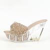 Women's Platform Sandals  Slope Heel 11CM Nightclub High Heels Nightclub Transparent Crystal Banquet Crystal Bottom LFD-1101-64