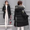Women's Mid-Length Winter 2024 Cotton Coat with Large Fur Collar, European and American Plus Size, Korean Style