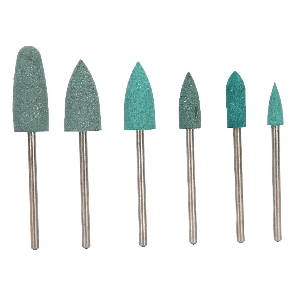 6pcs Nail Drill Bit Nail Art Drill Manicure Grinding Head Nail Polishing Bits Accessory