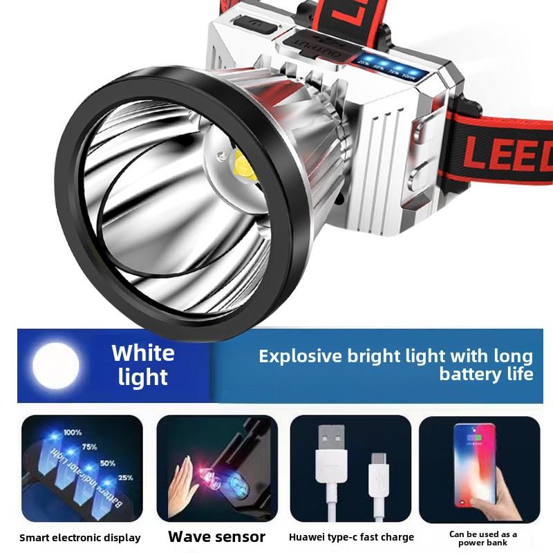 Strong Light Charging Super Bright Head-mounted Lighting Induction Long Battery Life Outdoor Fishing Light