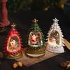 Desktop Christmas Ornament with LED Light Battery Powered Christmas Tree Theme Table Ornament Home Decoration Gift