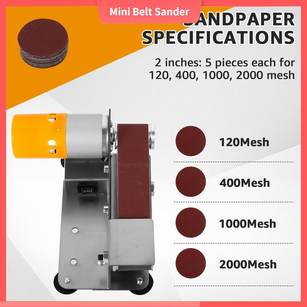Multifunctional Mini Belt Sander 7-Speed Adjustable Electric Belt Grinder Low Noise 15° Cutter Sharpener Sander Tool