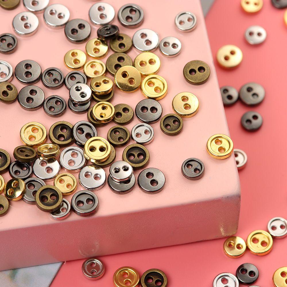 Two Holes Accessories Mini Metal Buttons Clothing Sewing Craft DIY Doll Clothes Dolls Strap Buckles