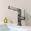 Temperature Digital Display Basin Faucet  2 Modes Pull Out Hot Cold Sprayer Water Sink Mixer Wash Tap For Bathroom