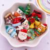 12PCS Resin Kawaii Colorful Mini Santa Trees Elk Snowman Bells Flatback Cartoon Christmas Figurine Scrapbook DIY Decor Crafts