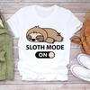 Tee Top Fashion Tshirt Clothing Casual Sloth Funny Lazy Animal Short Sleeve Unisex Print Summer Lady Fe Unisex Graphic T-shirt Unisex