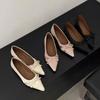 Women Flats Plus Size Bow Pointed Toe Flat Loafers Shallow New Slip On Women Shoes Fashion Comfortable Dress Shoes for Women