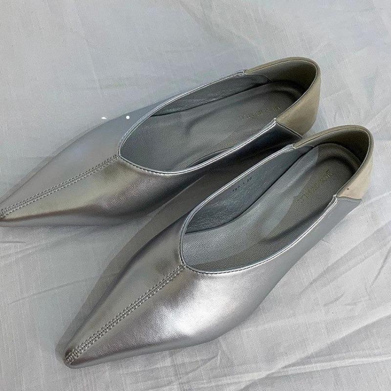 Fashion New Fashion Ballet Flats for Womens Comfort Soft Slip On Flat Pointed Shoes Women's Casual Low Heels Barefoot Elegant Sneakers