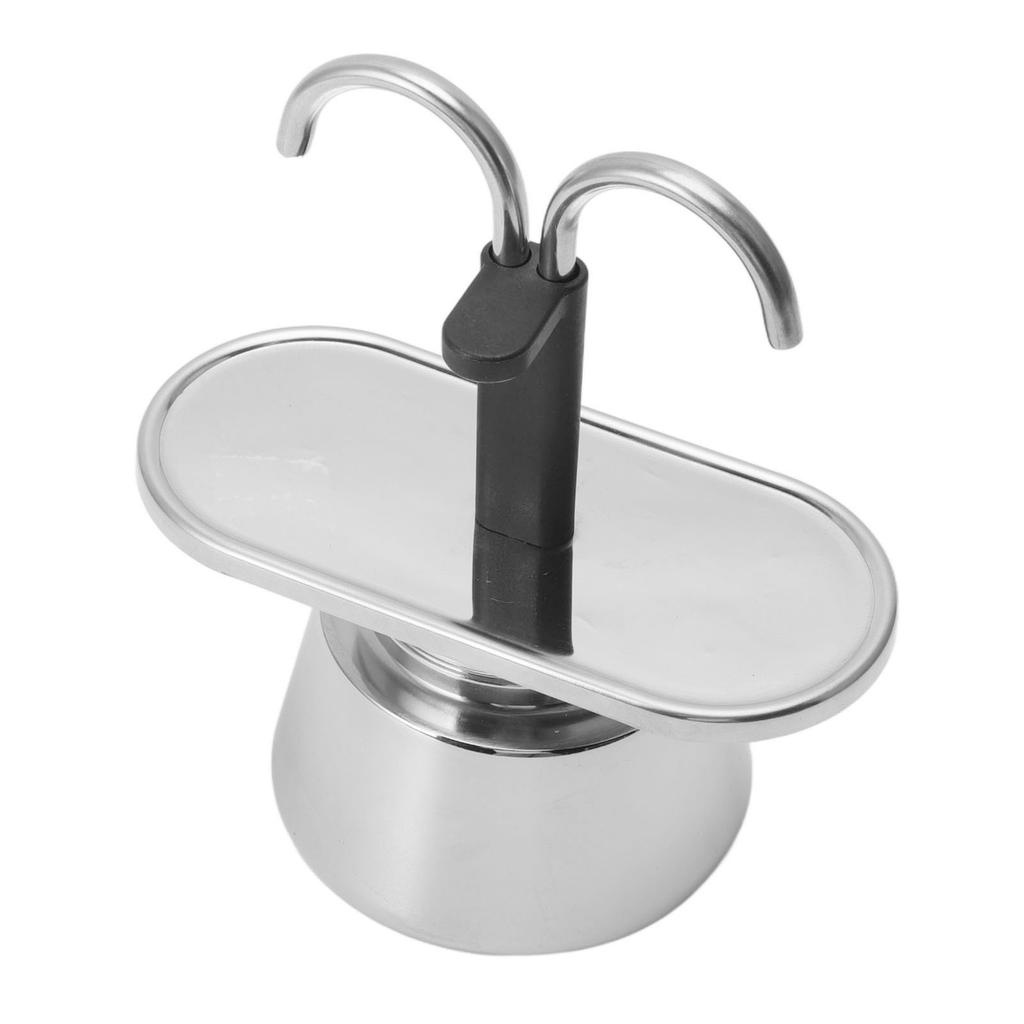 2 Cup 100ML Moka Pot Double Head Stainless Steel Mocha Coffee Pot Italian DIY Conduit Coffee Maker
