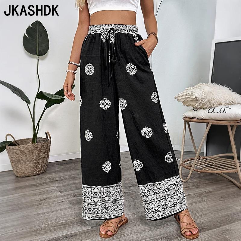 JKASHDK Women's Fashion Casual High Waist Trousers Pants & Capris