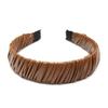 QinGoo Wide Leather Headband with Coffee Comfortable Hair Korean 1 Piece Ruffles, Accessory, Cute, Women's, Style, (Coffee)
