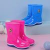 Kids' Cartoon Rain Boots: Non-Slip, Warm, Plus Velvet, Rubber Shoes for Boys & Girls