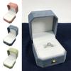 Octagonal Wedding Ring Box Velvet Jewelry Packaging Box  for Engagement Proposal